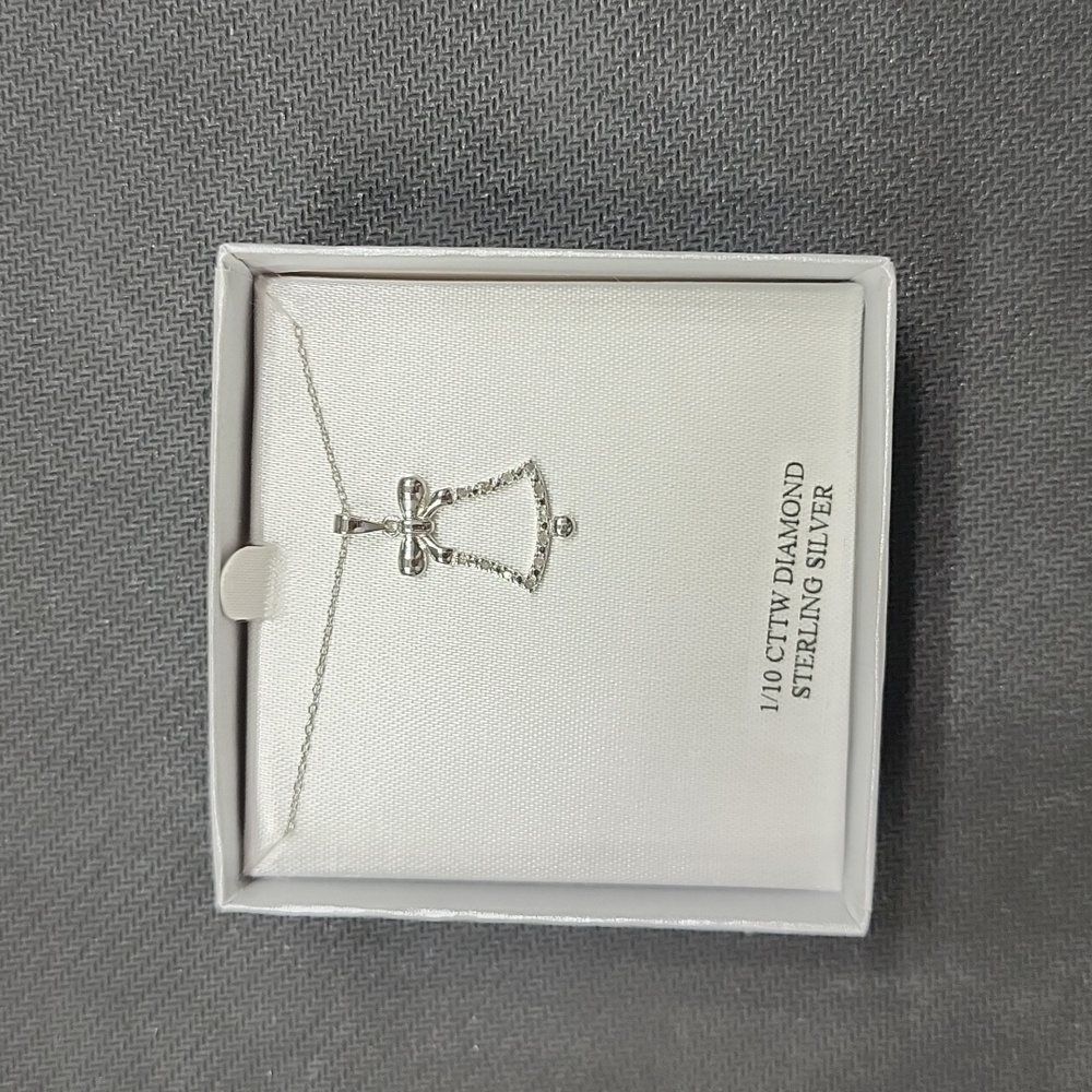 Silver bell holiday necklace